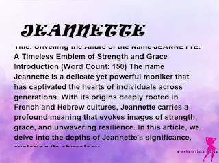 meaning of the name "JEANNETTE"