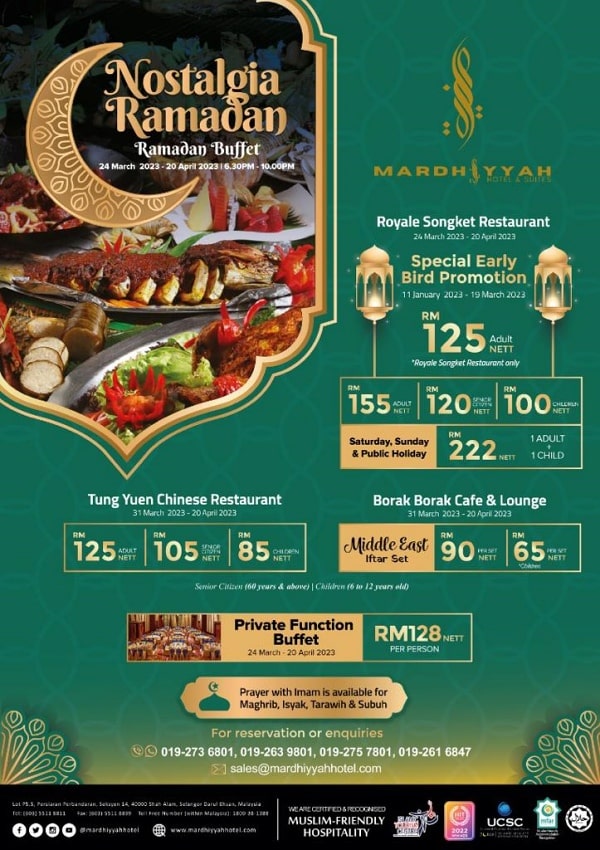 Harga Buffet Ramadhan 2023 di Mardhiyyah Hotel and Suites