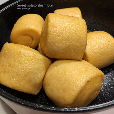 Natural Yeast - Orange sweet potato steam bun 天然酵母 - 橙薯馒头