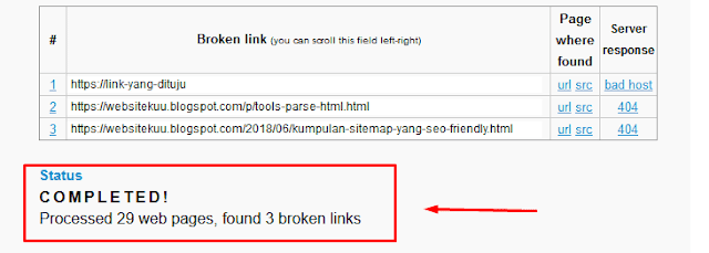 cara mencari broken link ( link mati ) pada blog
