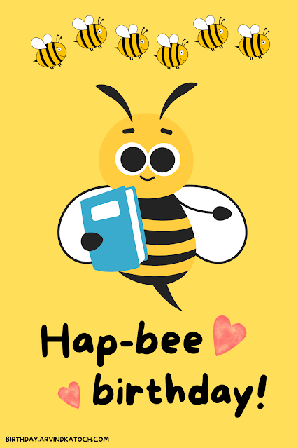 Hap-bee, birthday, card,