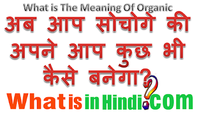 What is the meaning Organic in Hindi