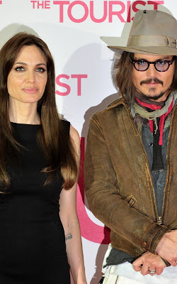 Angelina Jolie and Johnny Depp promoting 