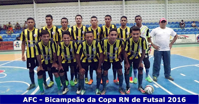 Resultado de imagem para AFC volta pra casa com o título na bagagem - Bicampeão da Copa RN de Futsal 2016