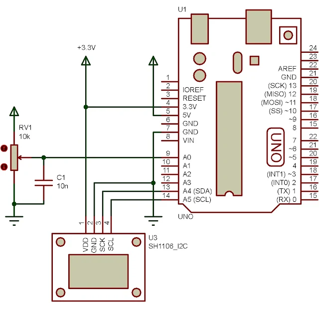 Arduino Reading The Analog Voltage And Display On The SH1106 OLED GLCD