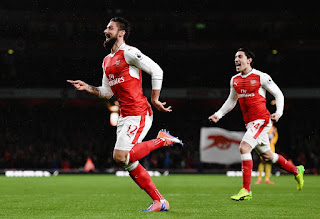 PHOTOS: Arsenal Stars' Reactions To Win & Olivier Giroud's Goal