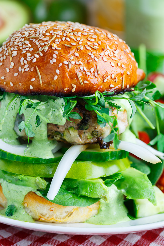 Green Goddess Zucchini Turkey Burger