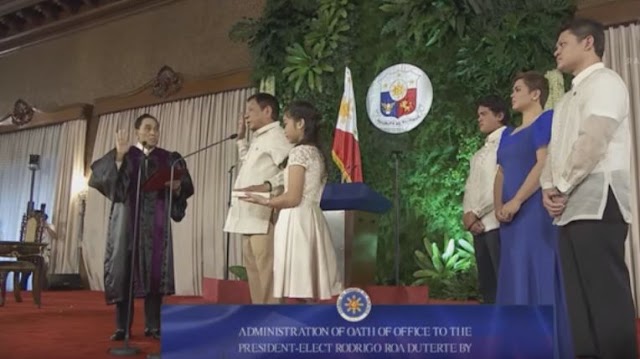 Pres. Rodrigo Duterte and VP Leni Robredo Sworn Oath as the New President and Vice Pres. of the Country