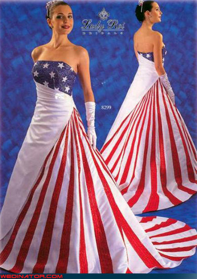 Patriotic Wedding Gown I guess if you get married on the 4th of July this