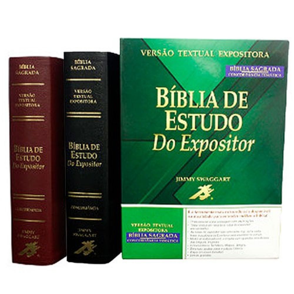Bíblia de Estudo do Expositor Jimmy Swaggart capa de couro SBB
