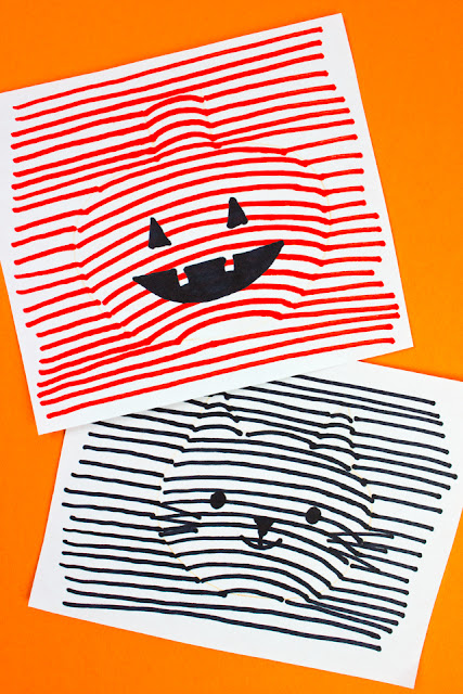 How to do 3D Optical Illusion Halloween Drawings- Such a fun and quick art challenge for kids!
