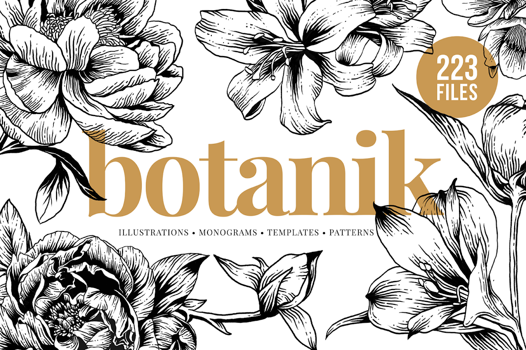 Etsy Botanical Illustration Bundle cut files for your personal DIY projects