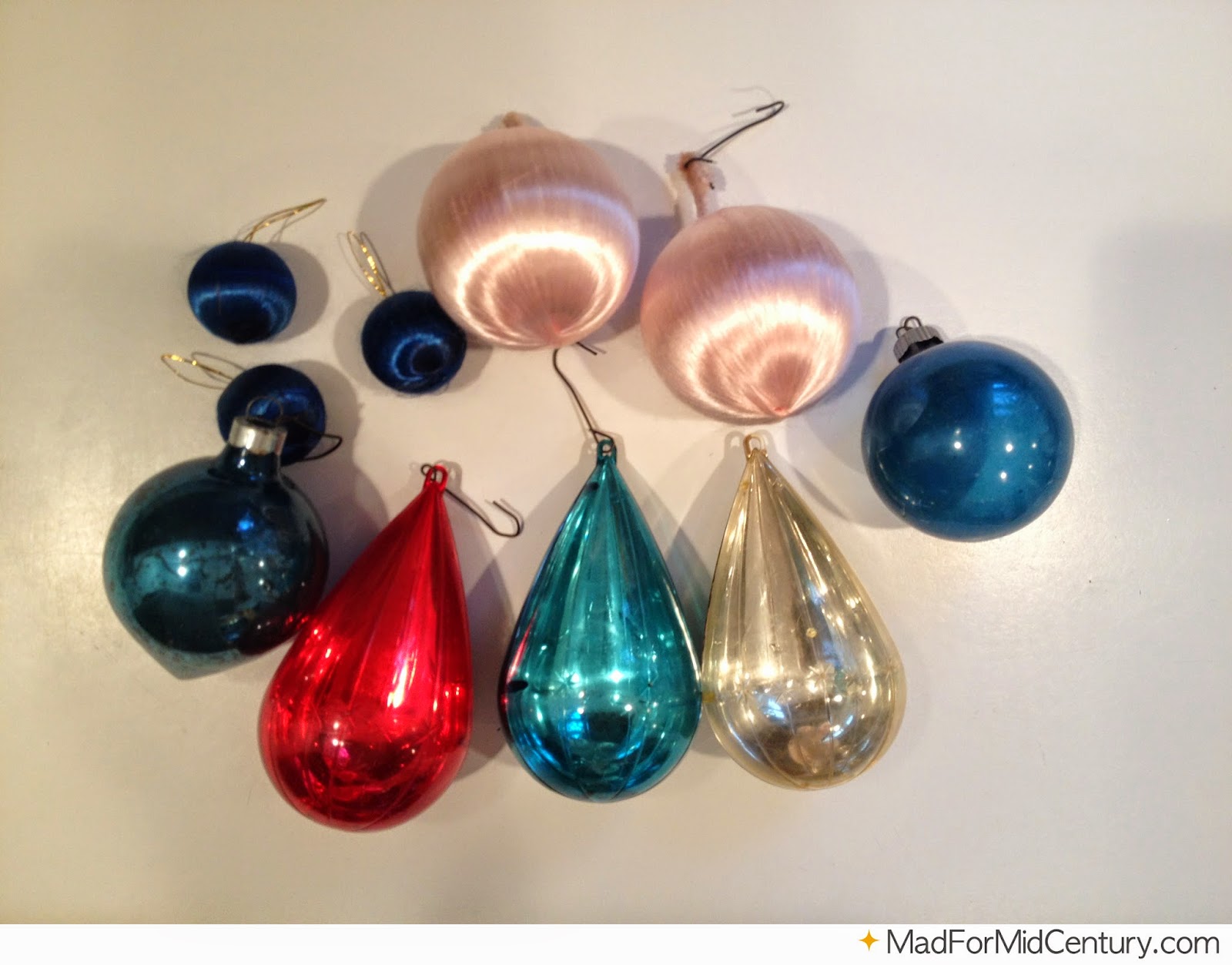 Mad for Mid Century Vintage Christmas  Ornaments  from an 