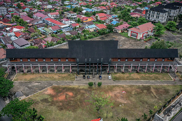 Rumah Radakng Pontianak Kalimantan Barat Foto dari atas