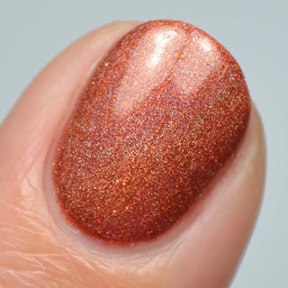 orange linear holographic nail polish