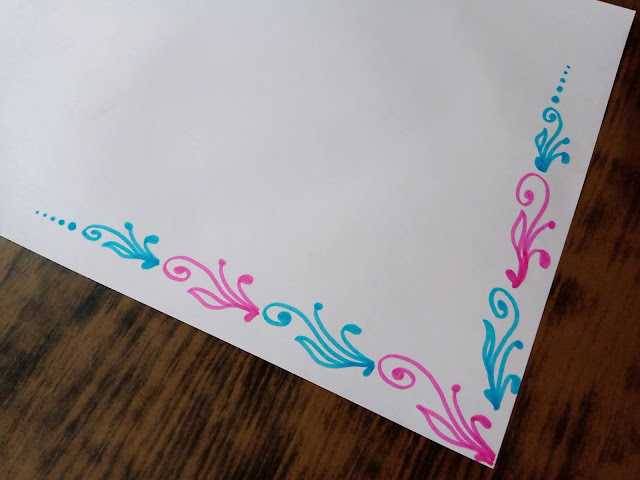 Pink and Blue Border Decoration