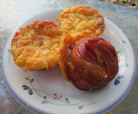 Food Lust People Love: Sheila's Mexican Cornbread Muffins are baked up with cheesy cornbread batter flecked with red and green jalapeños, baked in muffin cups made of bacon.  Yes, bacon!