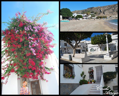varias imágenes de Aguamarga en Almería, precioso pueblo blanco a orillas del mar mediterraneo