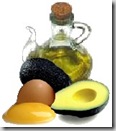 aceite oliva aguacate y huevo