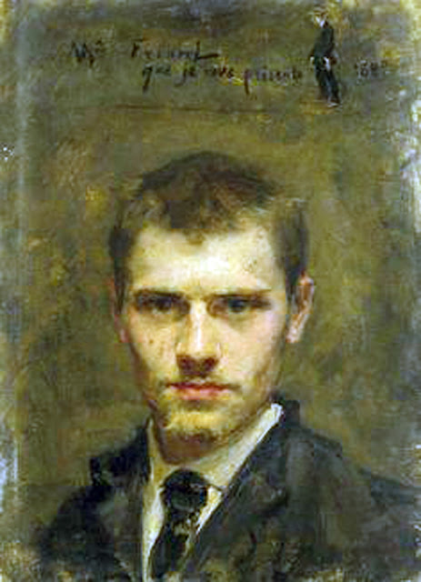 Emile Friant, Self Portrait, Portraits of Painters, Fine arts, Portraits of painters blog, Paintings of Emile Friant, Painter Emile Friant