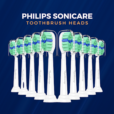 Toptheway Toothbrush Replacement Heads Compatible with Philips Sonicare ProtectiveClean DiamondClean C2 G2 W 4100 5100 Plaque Control, 10 Pack