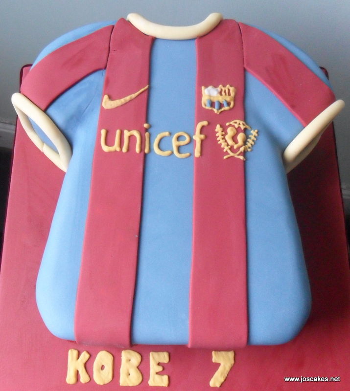 Kobe's cake turned out well, and his mum was really pleased with it    barcelona football birthday cakes