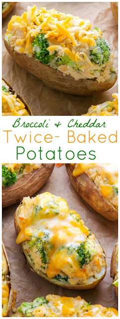 Broccoli and Cheddar Twice|Baked Potatoes