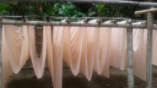 drying batik fabric