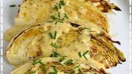 Roasted Cabbage Wedges with Onion Dijon Sauce