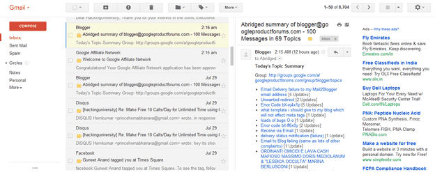 preview pane gmail lab