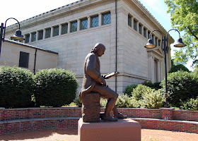 Ben Franklin will still read outside the Library, but everyone else will need to get their books at a new location beginning in May, 2016 as the renovations close this building