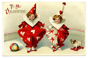 Click on image to enlarge. I've been on a quest to find this darling Vintage . (valentine clowns graphicsfairy)