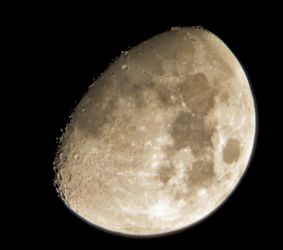 waxing gibbous moon through small telescope