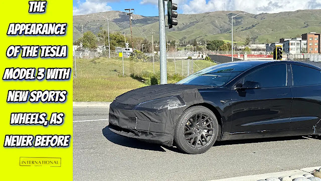 The appearance of the Tesla Model 3 with new sports wheels
