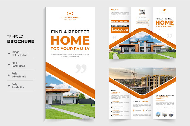Home construction real estate brochure free download