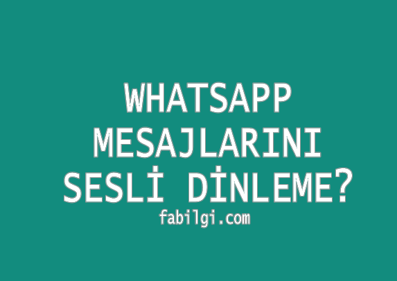 Whatsapp Mesajları Sesli Dinleme, Konuşma Nasıl Açılır?