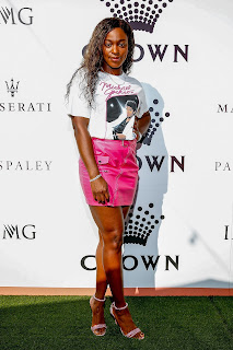 Sloane Stephens in Pink Dress at Crown IMG Tennis Party in Melbourne