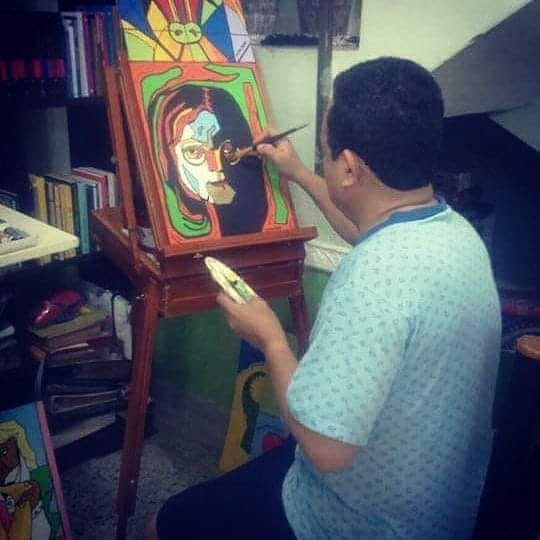 Pintando a Jhon Lennon