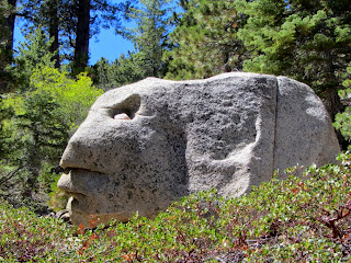 Face in rock on Mt. Waterman Trail