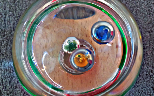 Top view of Galileo Thermometer
