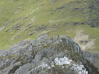 Dave on Craigysgafan from Moelwyn Bach