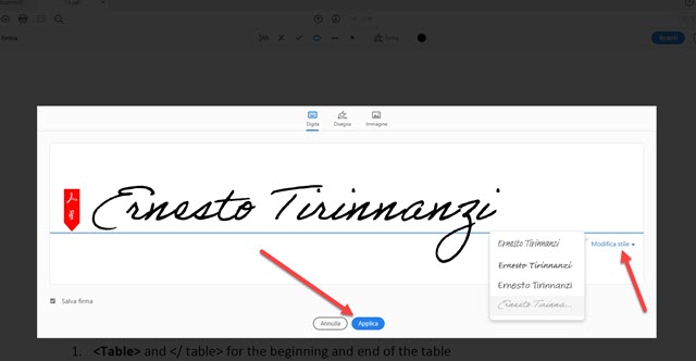 come aggiungere una firma a un PDF con adobe reader