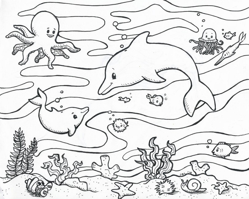 Sketsa Gambar  Hewan Laut Terbaru gambarcoloring