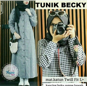  Dress Tunik (L - Fit XL) BECKY - Katun Yanded 