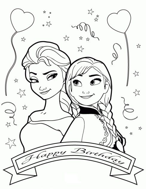 Sketsa Gambar Mewarnai Frozen Elsa dan Anna Terbaru 