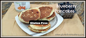 Homemade fresh Gluten Free blueberry pancakes 