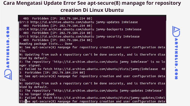 Cara Mengatasi Update Error See apt-secure(8) manpage for repository creation Pada Linux Ubuntu