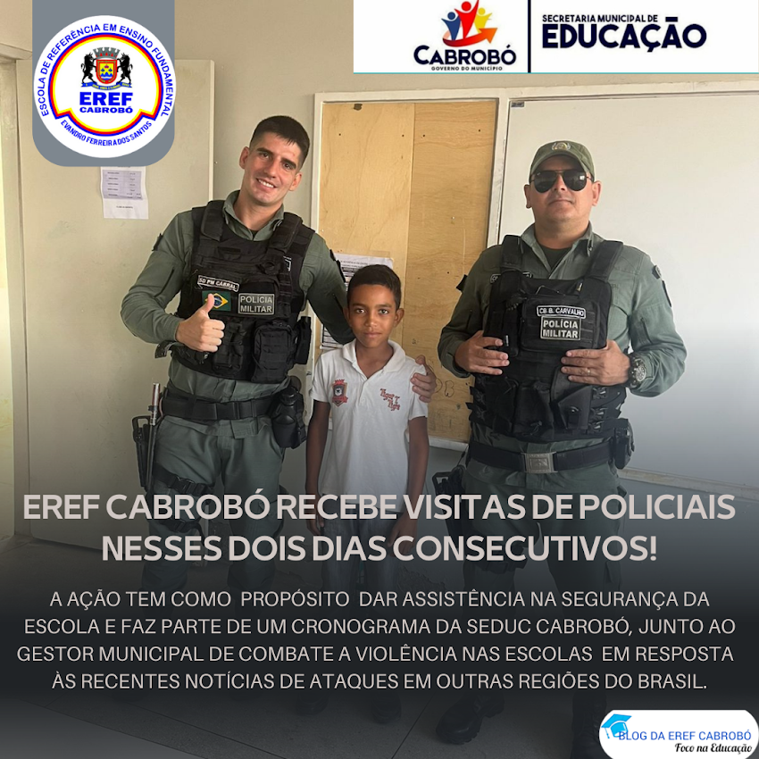 A EREF Cabrobó tem sido contemplada com visitas de policiais nesses dois dias consecutivos 