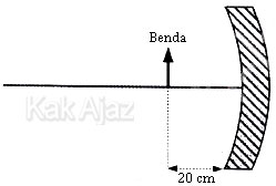 Benda terletak 20 cm di depan cermin cekung, sifat bayangan, soal IPA SMP UN 2017 no. 18