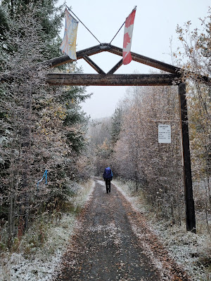 The Great Trail snow Osprey Lake British Columbia.